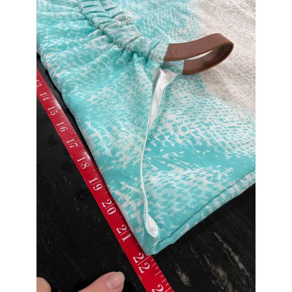 Chico’s Dress Sz 2 Tunic Sz 3 Set Faux leather halter Maxi Ombré Aqua Grey Brown - Picture 13 of 16